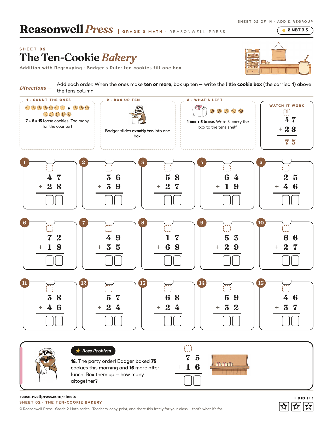 Addition With Regrouping Worksheets printable worksheet preview