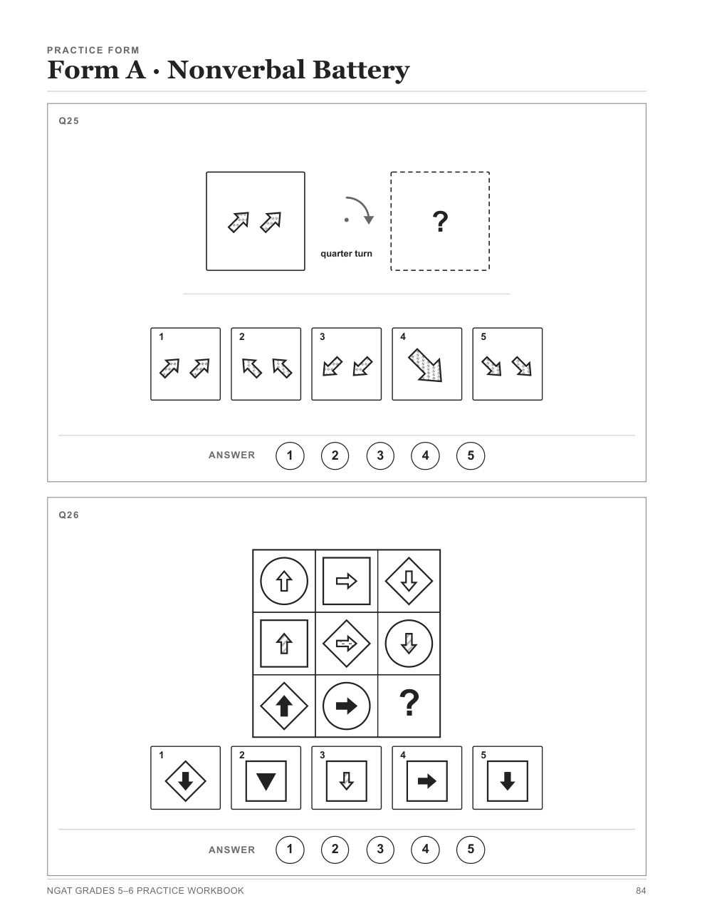 Nonverbal · Workbook p. 84